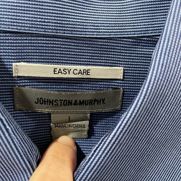 Johnston & Murphy Striped Blue Shirt - Picture 2 of 3